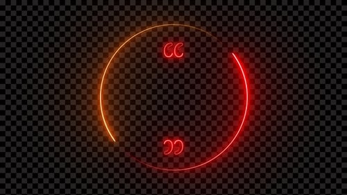Cadre Neon Quotes rouge et doré V6