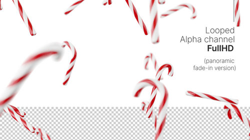 Falling Christmas Candies Canes Fade In Animation FullHD