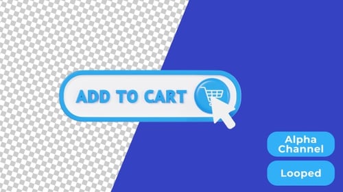3D Animated Add To Cart Button | Alpha Channel