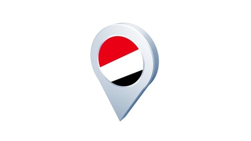 Animated 3D Location Pin Icon with Flag