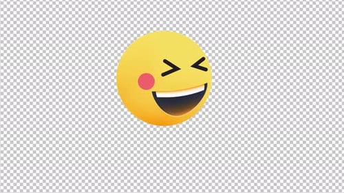 Bouncing 3D Laughing Emoji Animated Social Icon