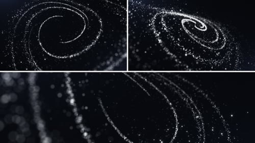 Pack de particules en spirale noire