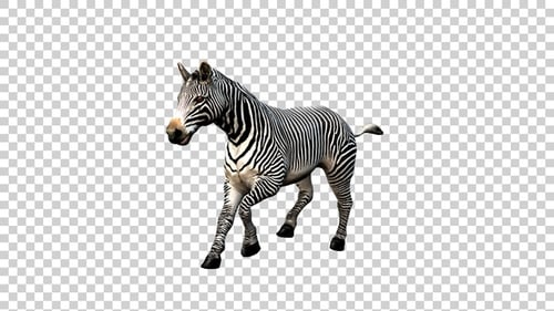 Zebra Galloping Angle View