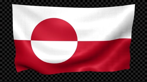Realistic Waving Greenland National Flag Animation