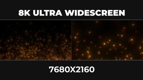 Golden Sparkle Particles Rising Loop Background