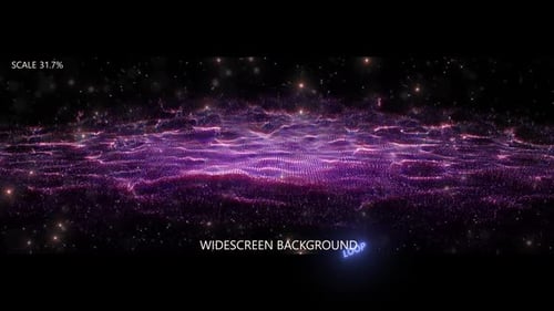 Fondo de partículas de pantalla ancha para sala de exposición