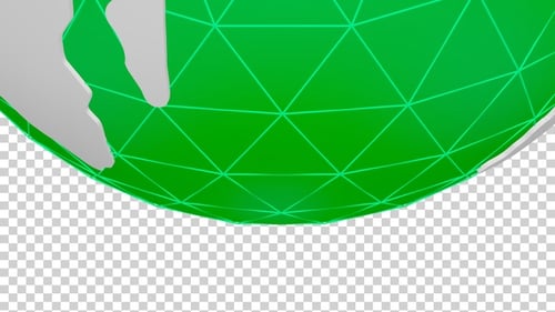 3D Globe Seamlessly Rotating Green V4