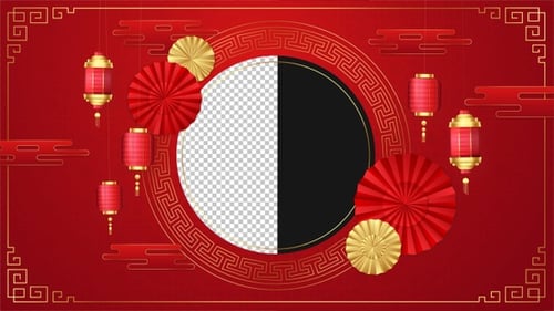 Chinese New Year Red and Gold Celebration Background Loop