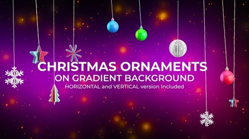 Festive Christmas Ornaments Animation with Sparkling Background