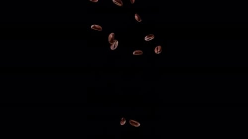 Masses of freshly roasted coffee beans loop Animation Background.