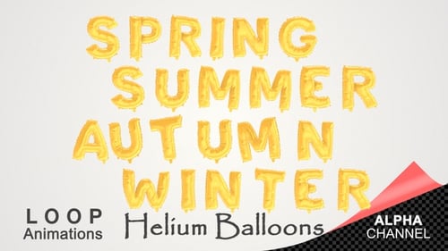 Animated Gold Foil Balloon Letters for Seasons