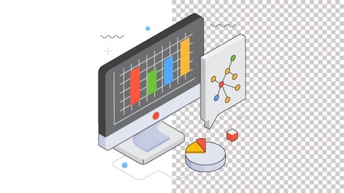 Stock Market Analysis Animation Alpha Channel