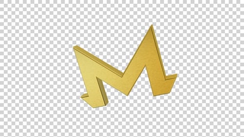 Golden M Letter Transforming to Lightning Bolt Logo Animation