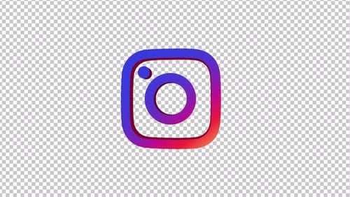 Rotating 3D Instagram Logo with Gradient Color