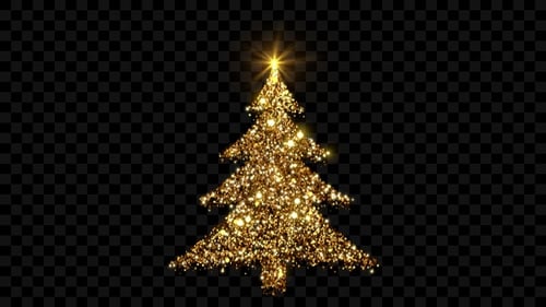 Weihnachtsbaum mit Goldpartikeln