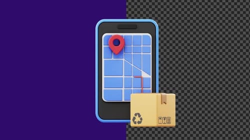 Package delivery tracking animation