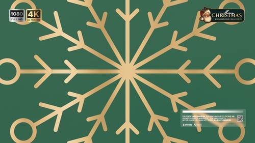 Christmas Background Classic Green Snowflake Loop
