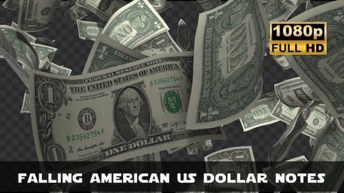 Money Rain: Falling US Dollar Bills