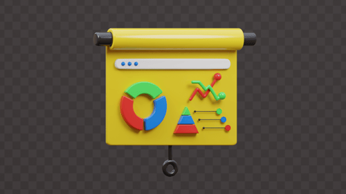 Presentation Slide With Charts. Loop Animation with alpha background.