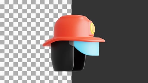 3D Animation of Durable Firefighter Helmet for Maximum Protection | Alpha Channel