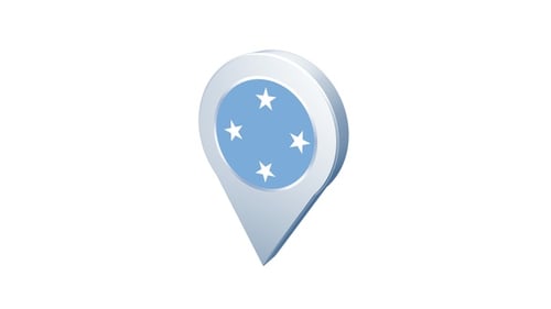 Animated 3D Micronesia Map Pin Location Icon