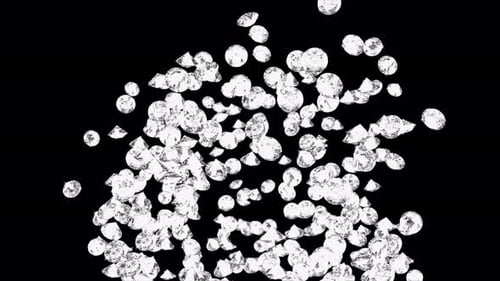 Abstract Falling Gems Diamond Green Scrren. Luxury, Rich, VIP, Money, Rich.