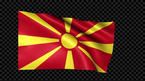 Waving Flag of North Macedonia Seamless Loop