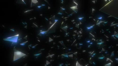 Colorful Glowing Geometric Triangles Abstract Motion Background