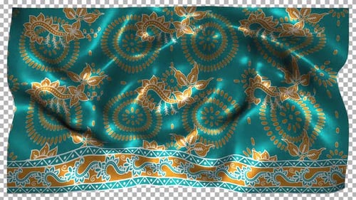 Indonesia Ethnic Silk Pattern Cloth Fabric Wave Alpha Songket Batik Banyuwangi Jawa Timur East Java