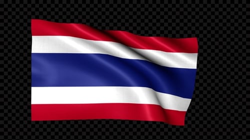 Seamless Loop Waving Flag of Thailand