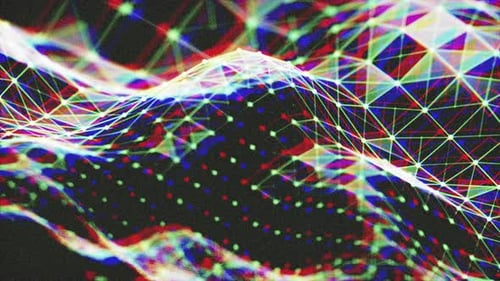 Abstract Glitch Network Grid Loop Background Animation