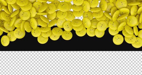 Animated Yellow Smiling Faces Falling Transition
