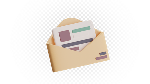3D Envelope with Cards Illustration 3D Icon Animation