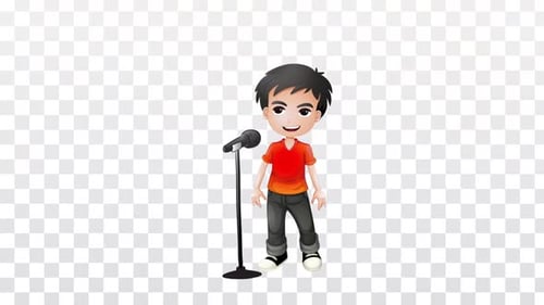 Boy Singing Animation | Alpha Channel