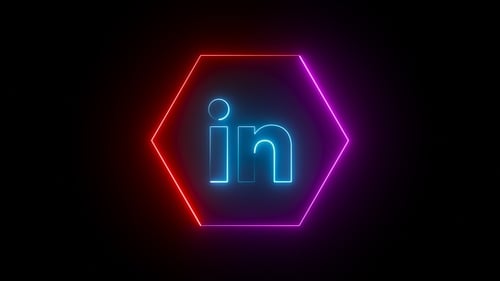 Linkedin Neon Icon