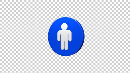 Man Icon Rotating Blue