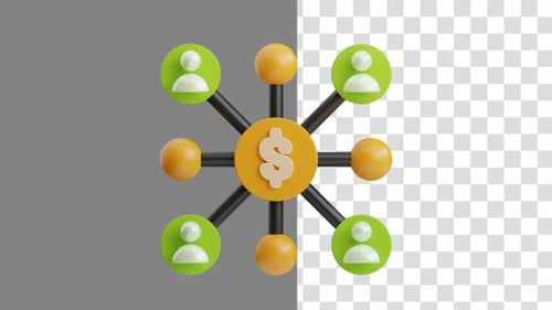3D Animation of Affiliate Marketing Demonstrating Successful Business Collaborations | Alpha Channel