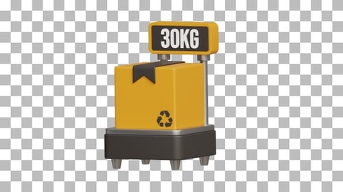 3D Animation of Package Weight with Alpha Channel