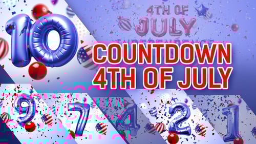 4th of July Independence Day Balloon Countdown