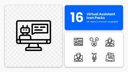 Animated AI Icons – Smart Tools & Digital Support (4K Motion Graphics)