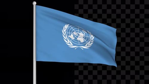 Realistic Waving United Nations Flag Motion Graphic