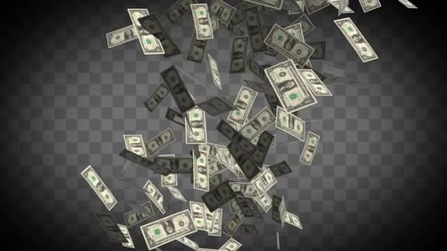 Dollar flying alpha channel v.1