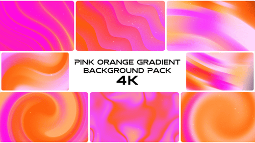 Pack d'animation sur fond dégradé rose orange