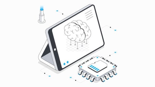 Futuristic Technology Isometric Animation Alpha Channel