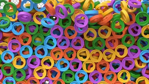 Colorful 3D Heart Rings Reveal Transition