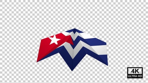 Paper Airplane Of Cuba Flag