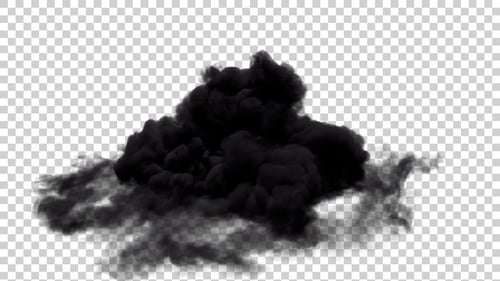 Dynamic Black Smoke Puff Reveal Animation