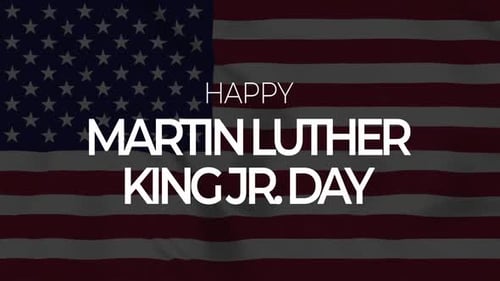 Martin Luther King Jr. Day Animated Title on Waving Flag