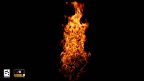 Realistic Vertical Fire Flame Animated Element