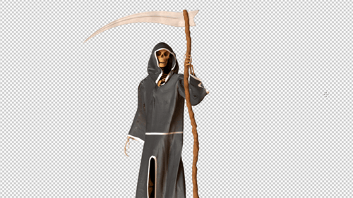Grim Reaper Stand Idle With Dynamic Dress Simulate in Wind